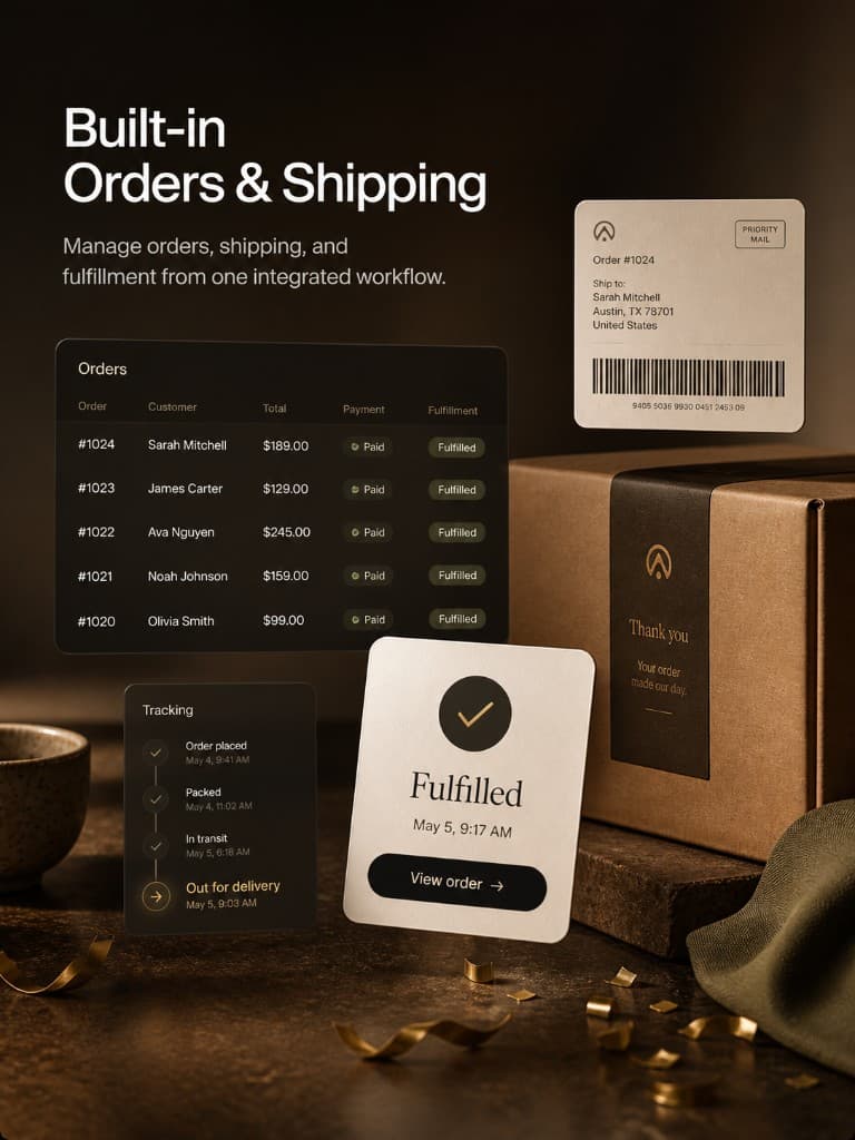 Arkezone orders and shipping dashboard for online store fulfillment and delivery tracking