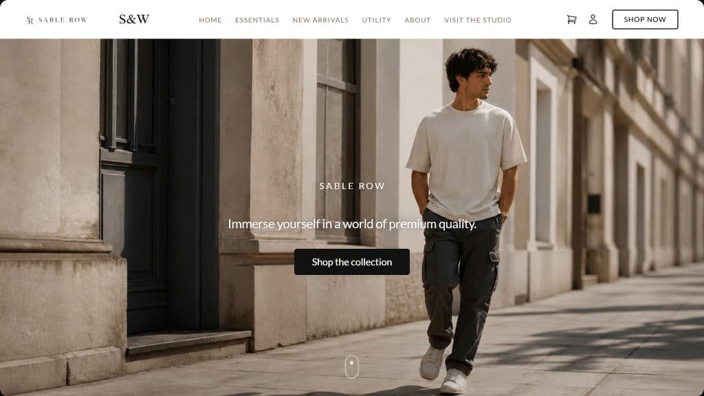 Sable Row fashion storefront built with Arkezone AI ecommerce website builder