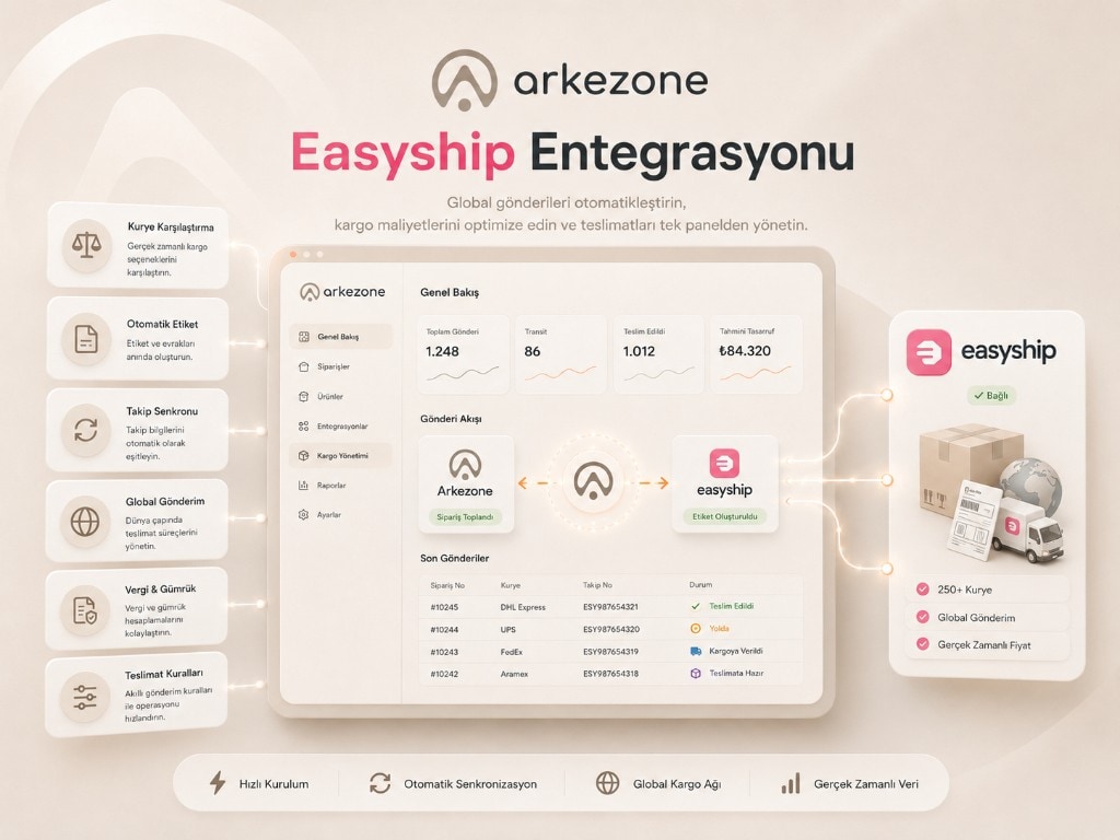 Arkezone Easyship integration — global carriers, labels, tracking sync, and shipment flow in one workspace