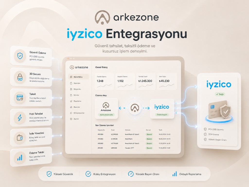 Arkezone iyzico integration — secure payments, 3D Secure, installments, and checkout wired into orders